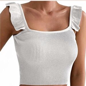 Wise and Pretty Sparkling Silver Crop Top Size S/M